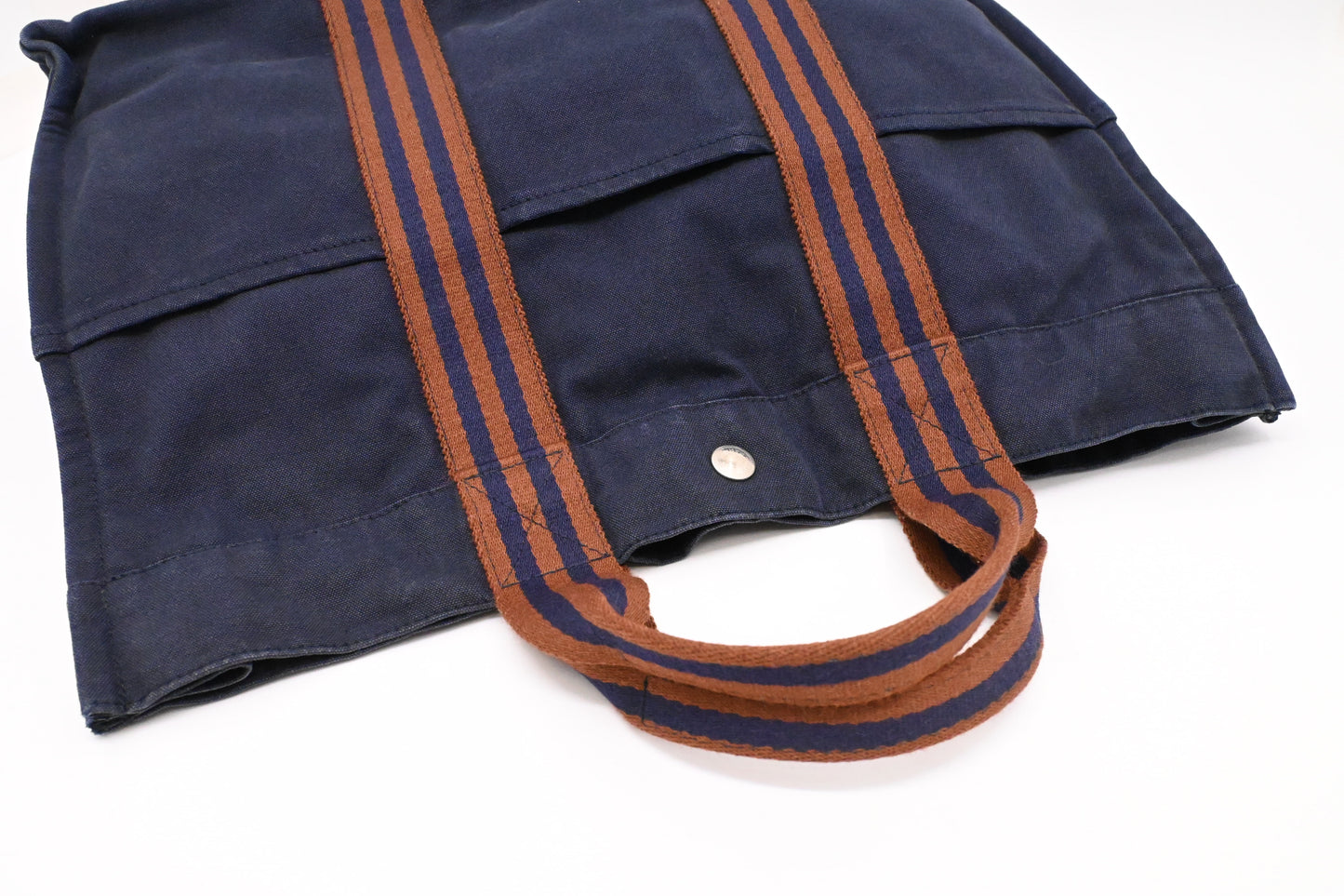 Hermes Fourre Tout MM in Navy Blue Canvas