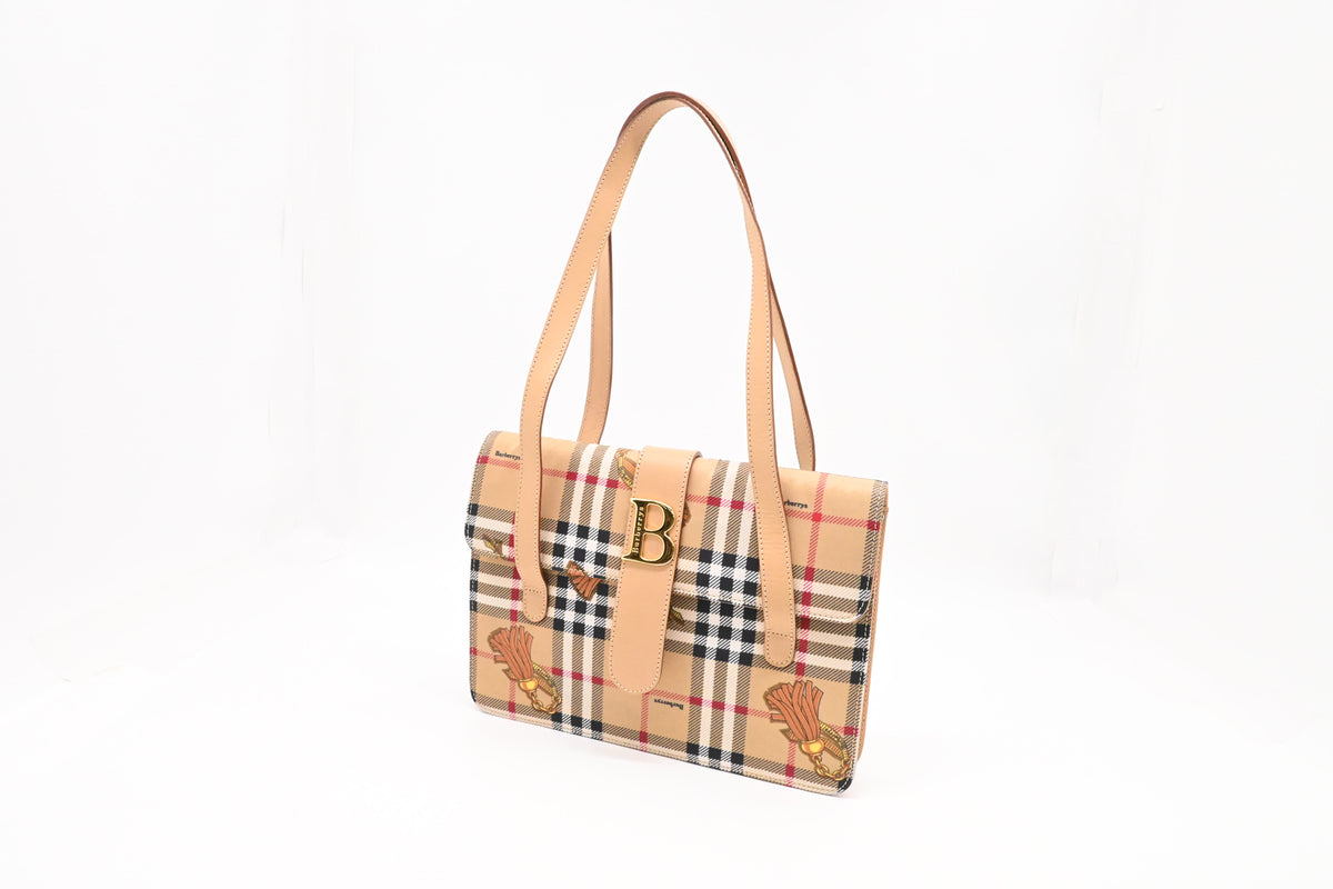 Burberry Tote Bag in Check Canvas
