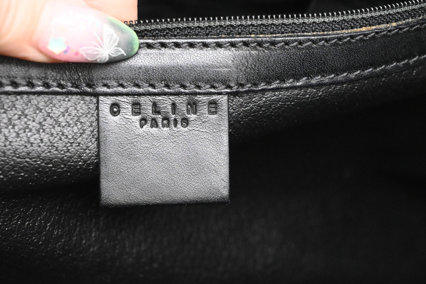 Celine Tote in Black Macadam Canvas