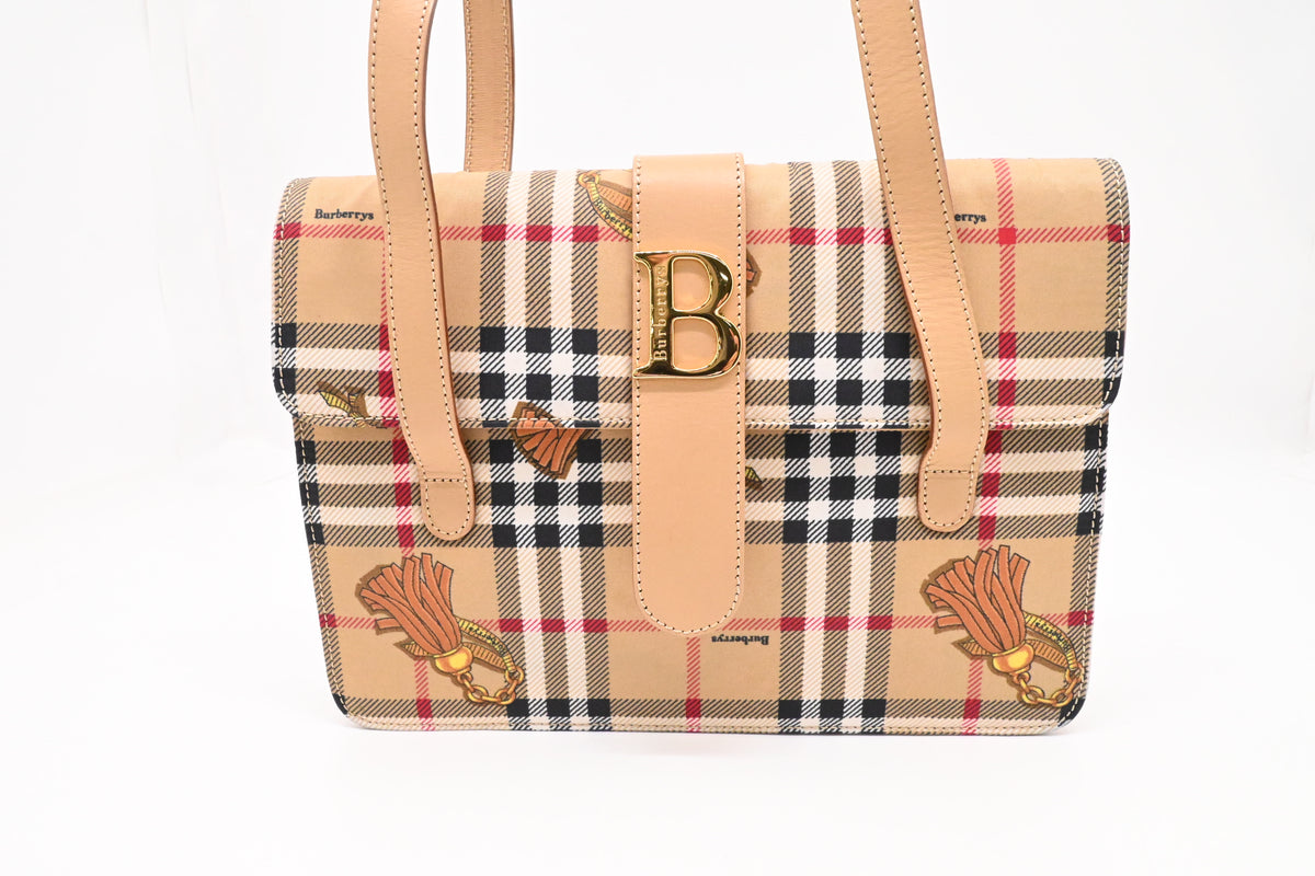 Burberry Tote Bag in Check Canvas