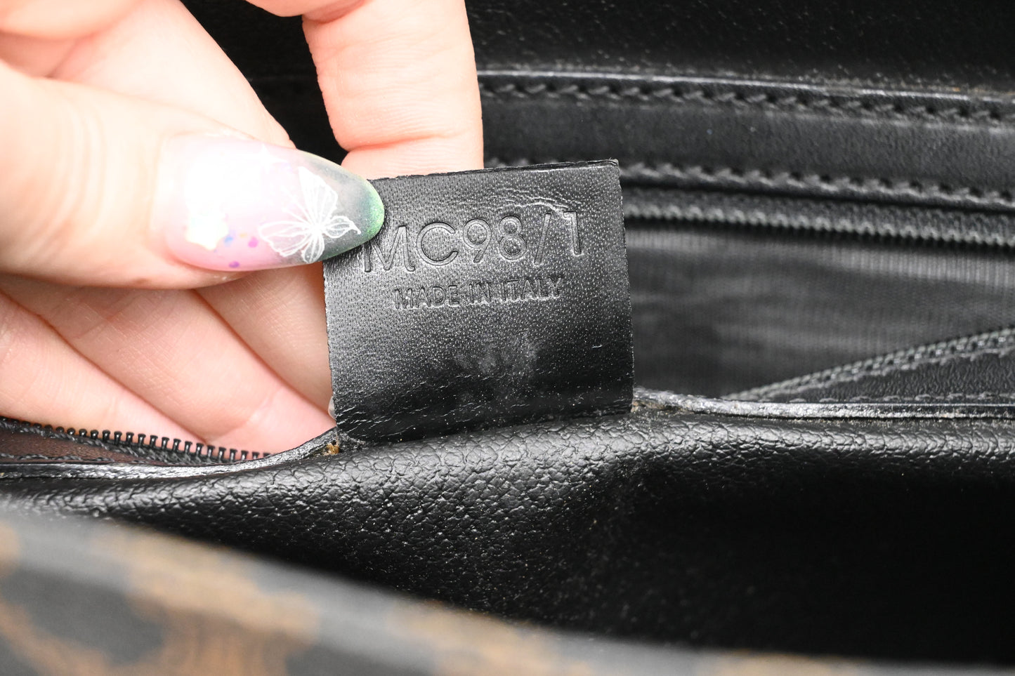 Celine Tote in Black Macadam Canvas