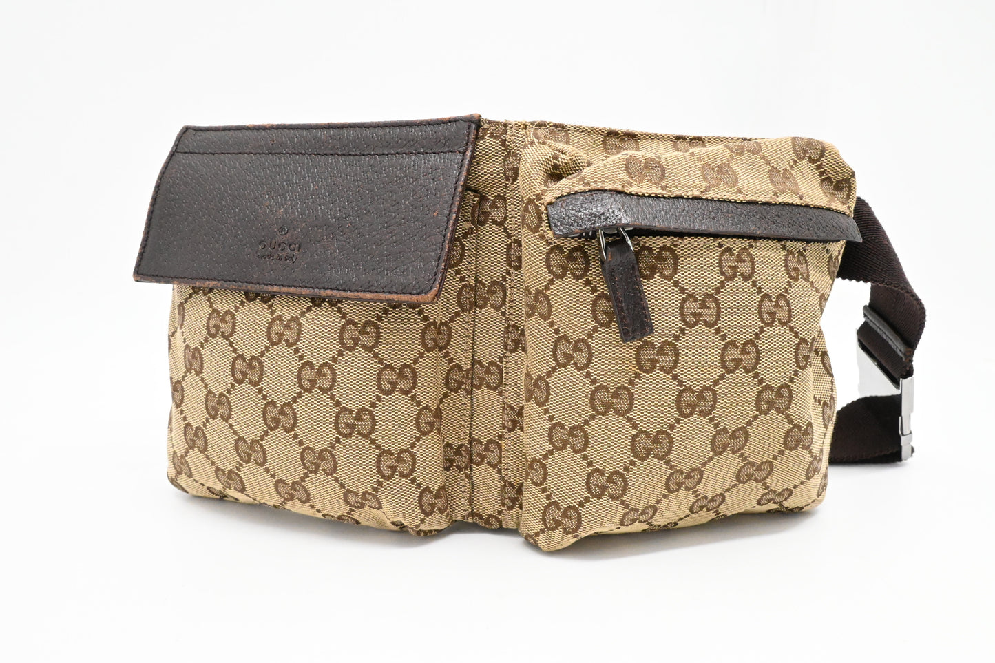 Gucci Waist Pouch in Brown GG Canvas