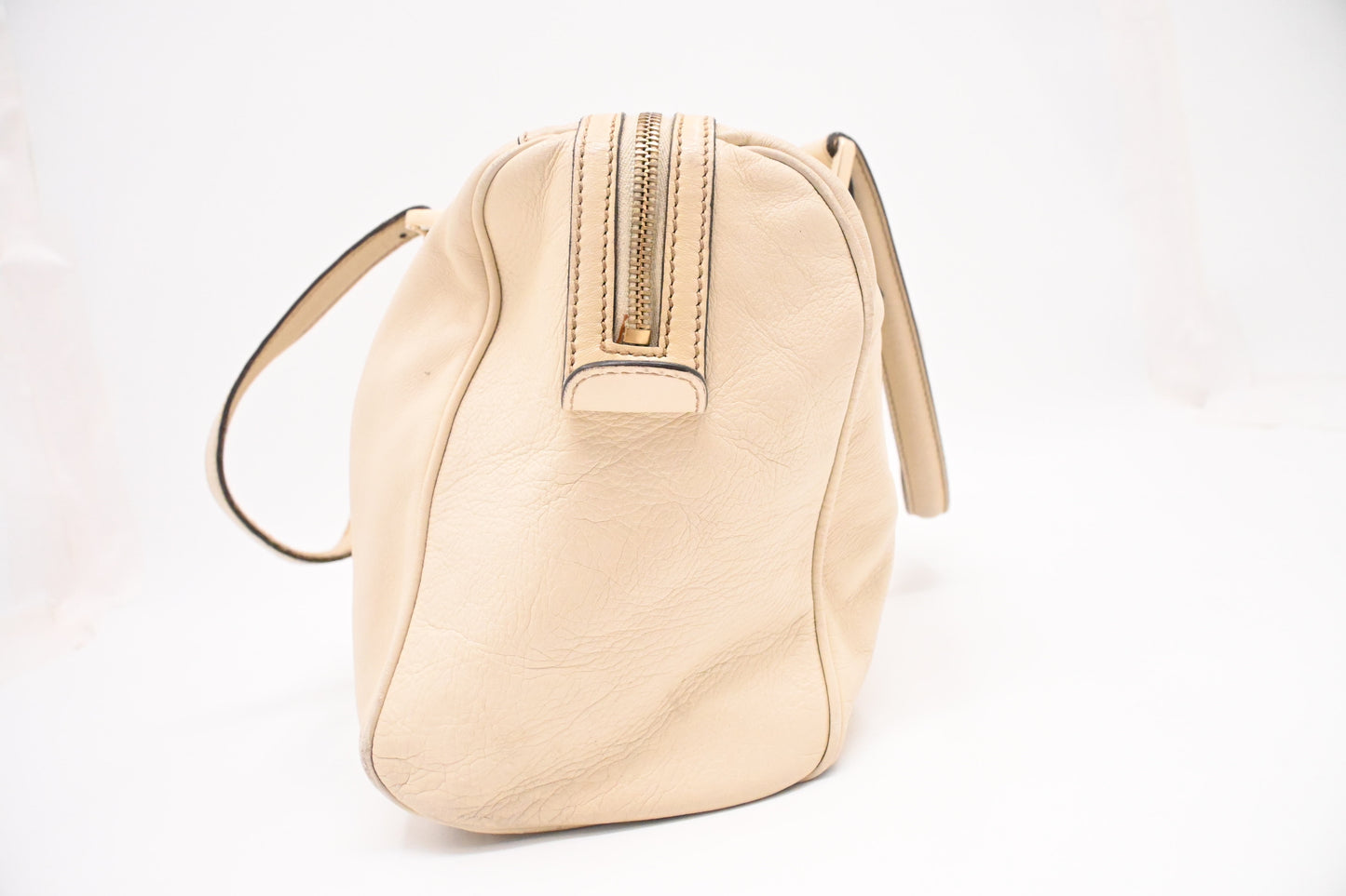 Gucci Britt Boston Bag in Cream Leather