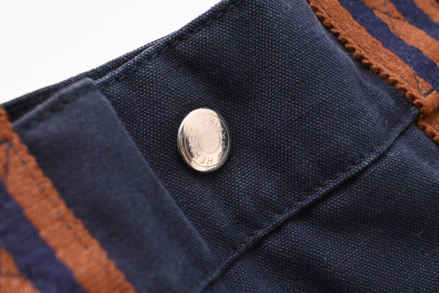 Hermes Fourre Tout MM in Navy Blue Canvas