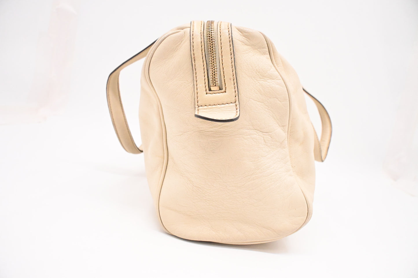 Gucci Britt Boston Bag in Cream Leather