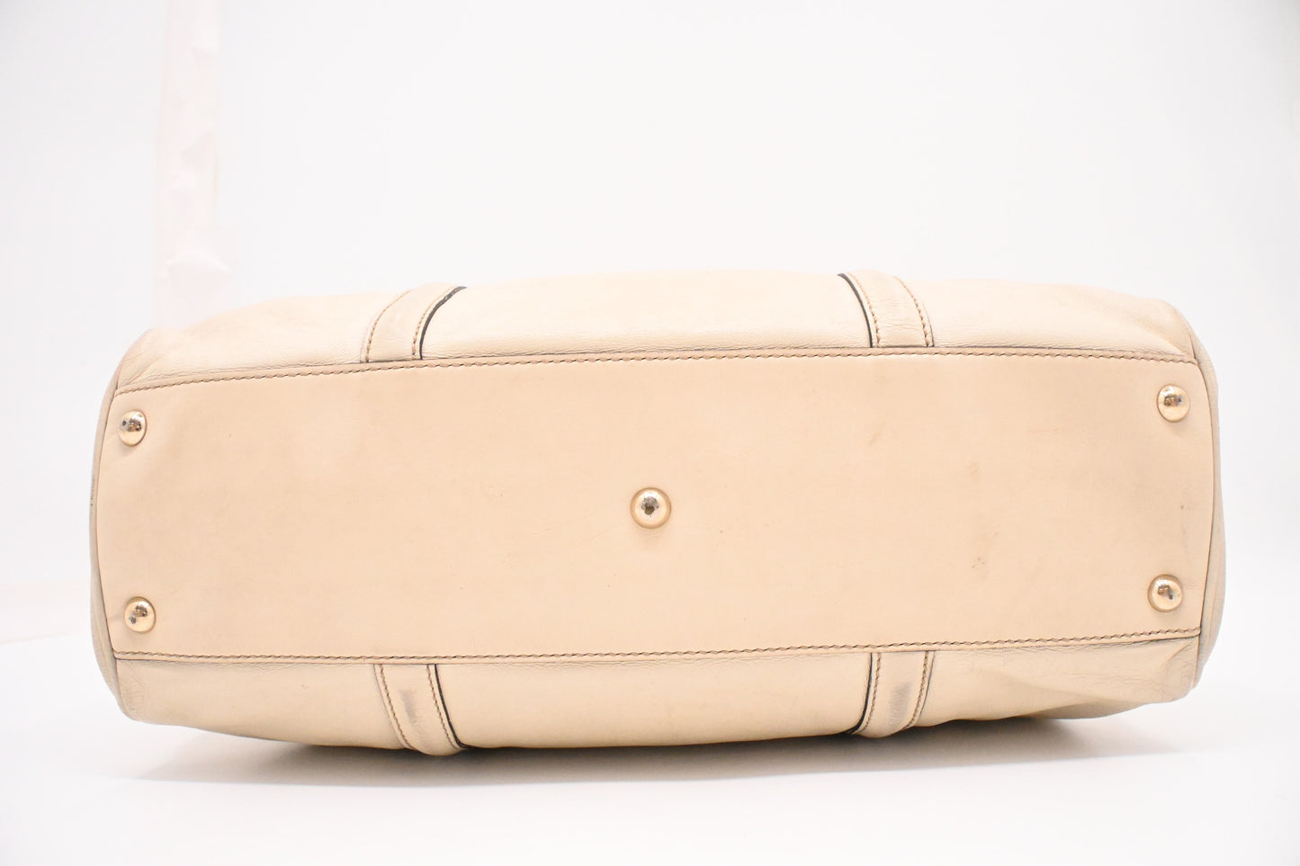 Gucci Britt Boston Bag in Cream Leather
