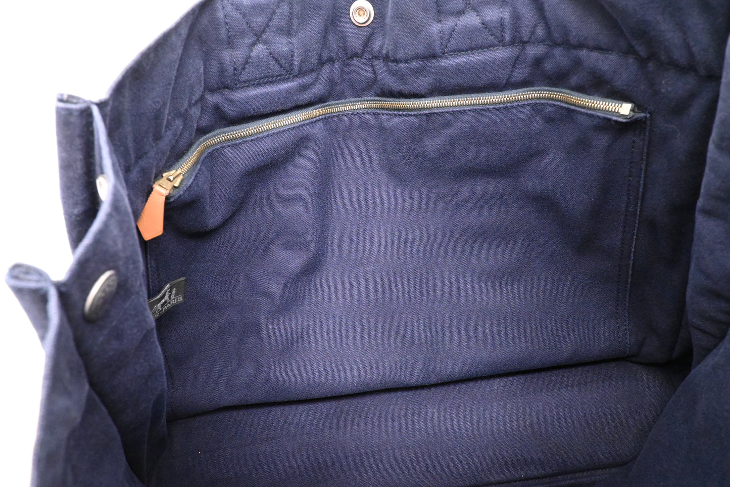 Hermes Fourre Tout MM in Navy Blue Canvas