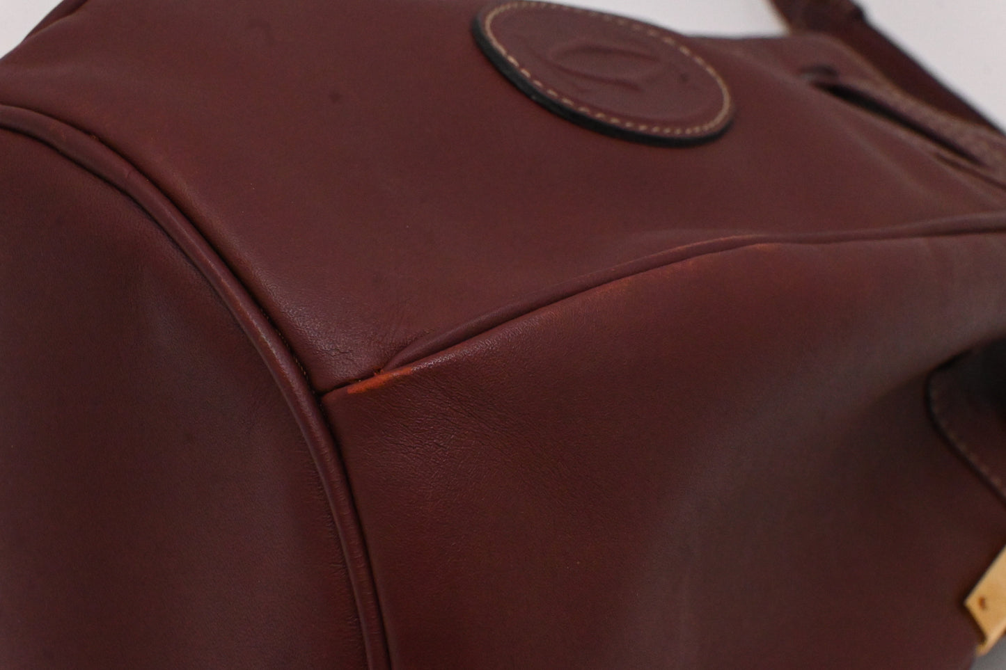 Cartier Bucket Bag in Burgundy Leather