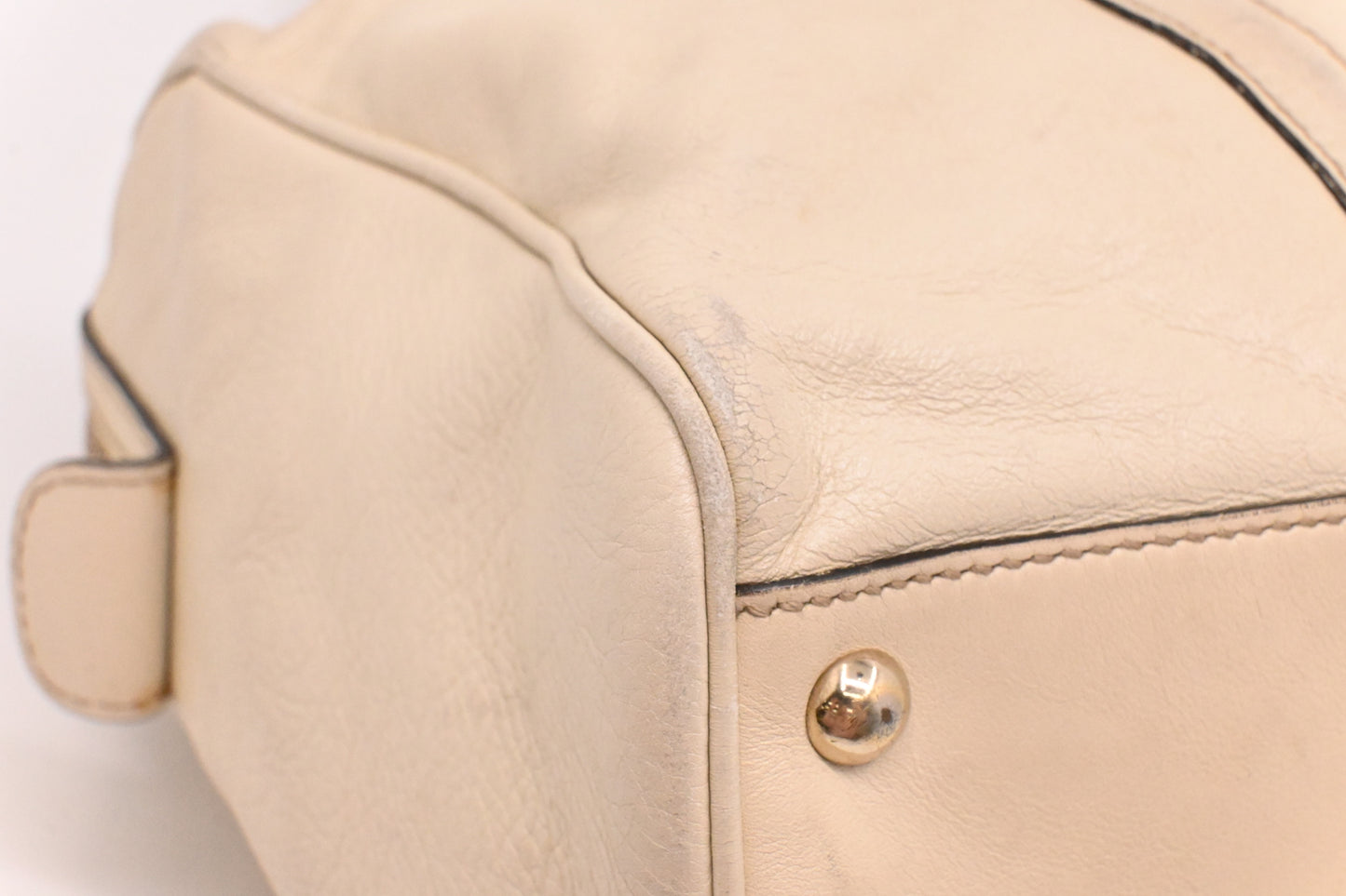 Gucci Britt Boston Bag in Cream Leather