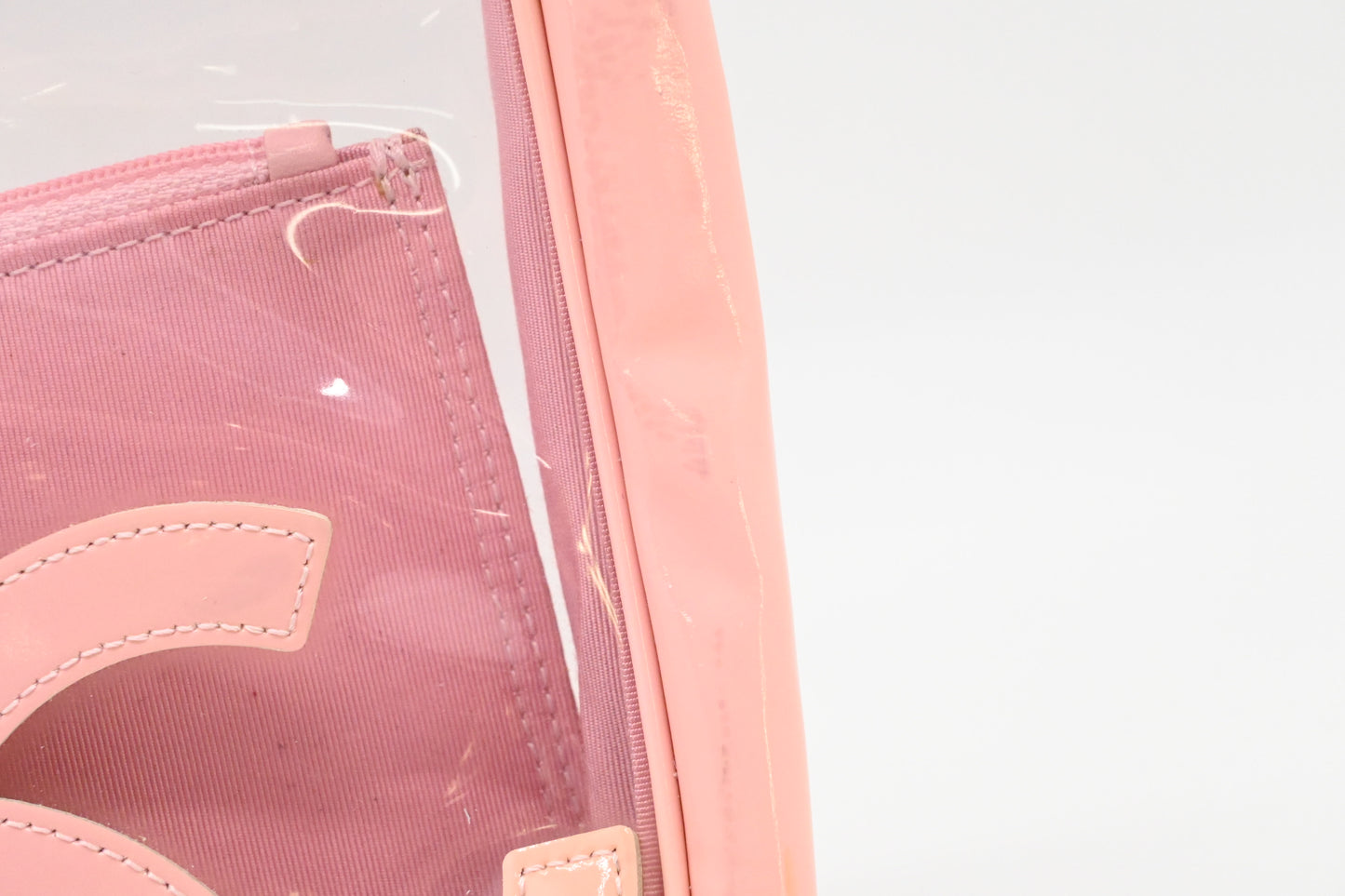 Chanel Triple Coco Tote in Pink Leather and Clear Vinyl