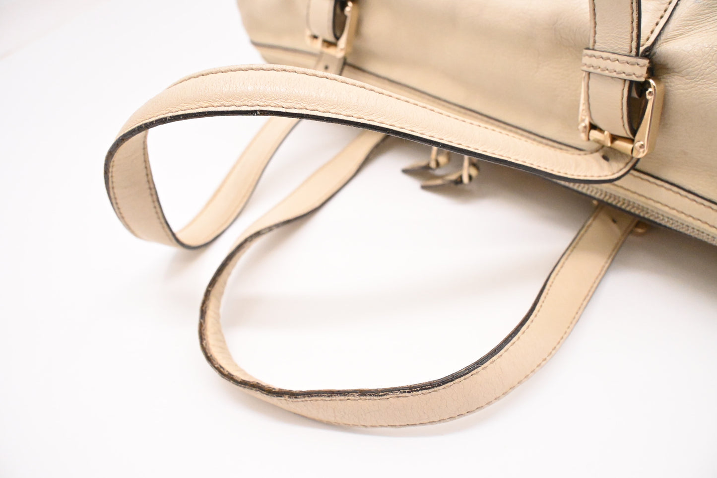 Gucci Britt Boston Bag in Cream Leather