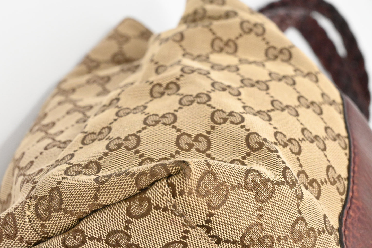 Gucci Bamboo Tote in Brown GG Canvas