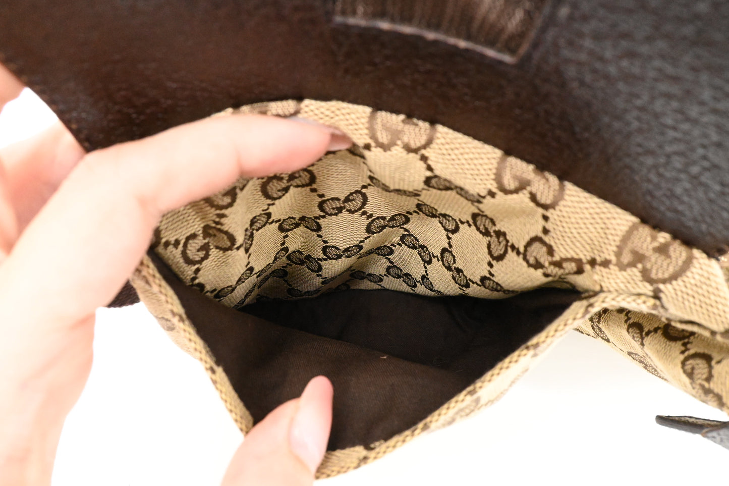 Gucci Waist Pouch in Brown GG Canvas