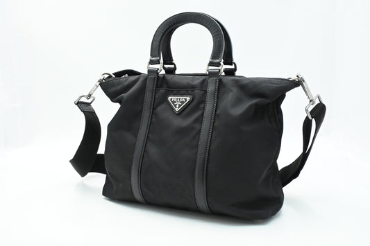 Prada Two Way Bag in Black Nylon