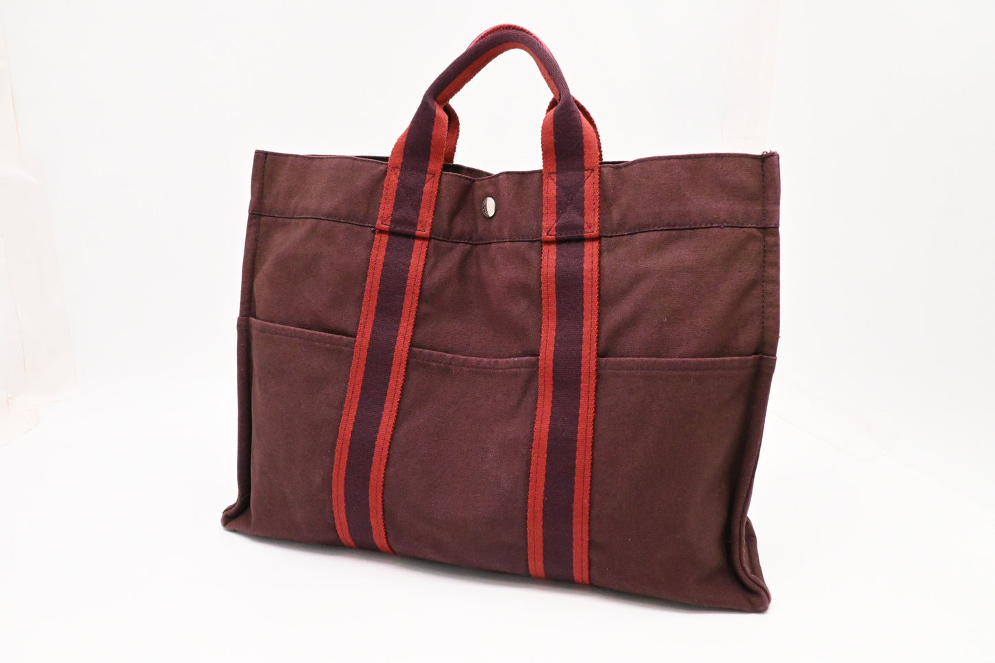 Hermes Fourre Tout MM in Burgundy Canvas
