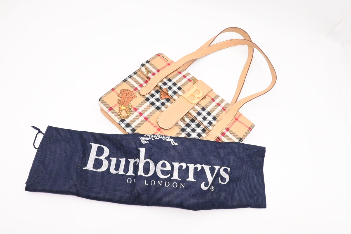 Burberry Tote Bag in Check Canvas
