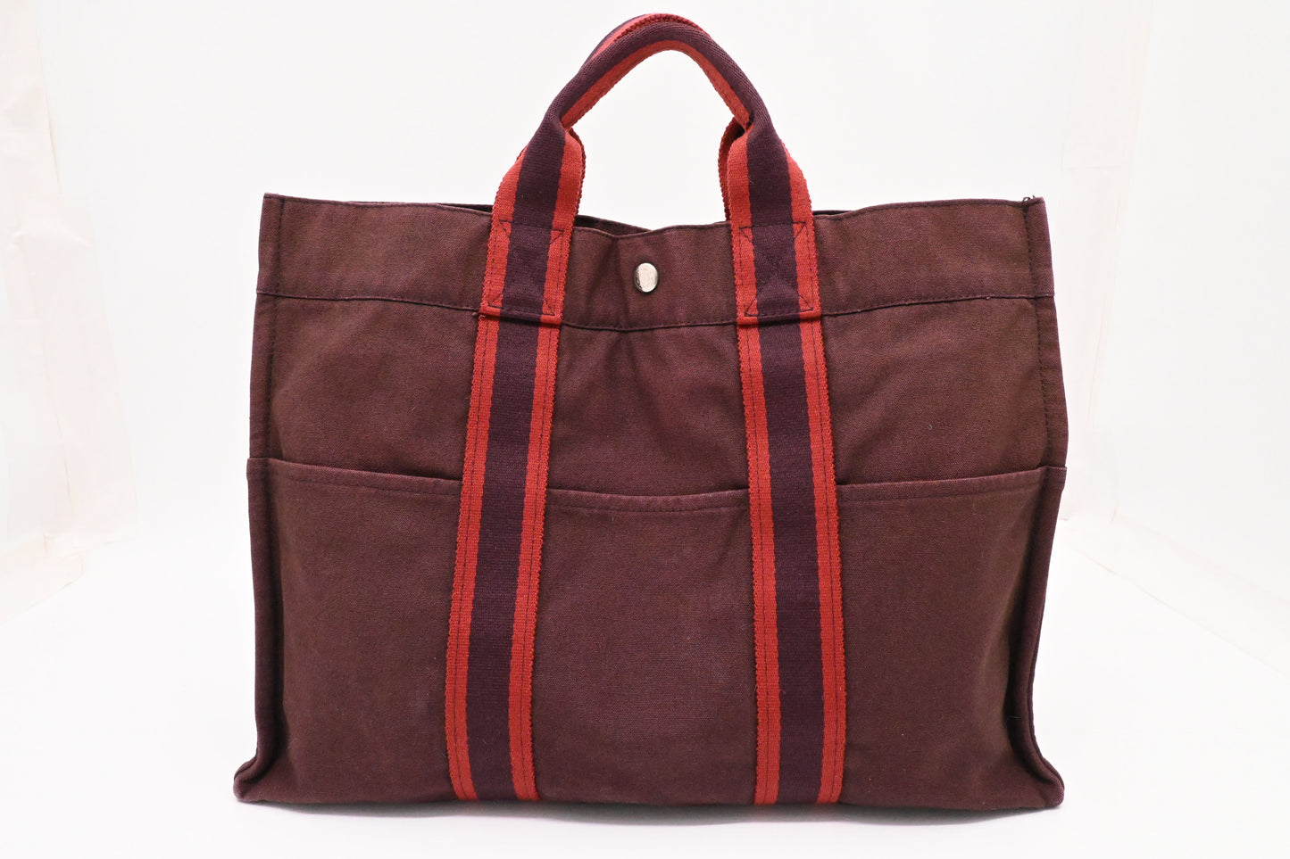 Hermes Fourre Tout MM in Burgundy Canvas