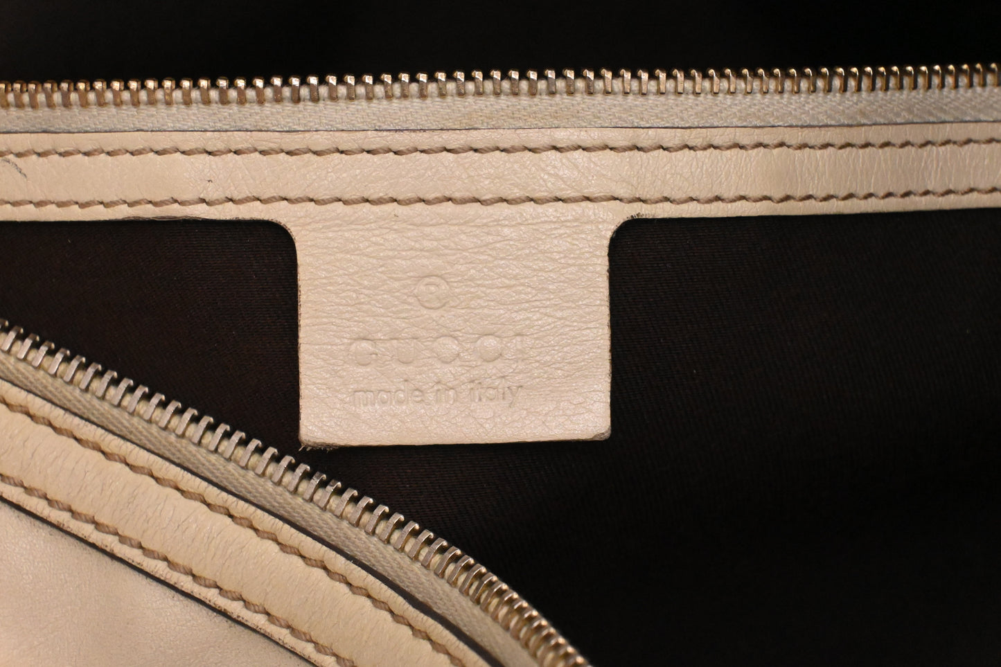 Gucci Britt Boston Bag in Cream Leather
