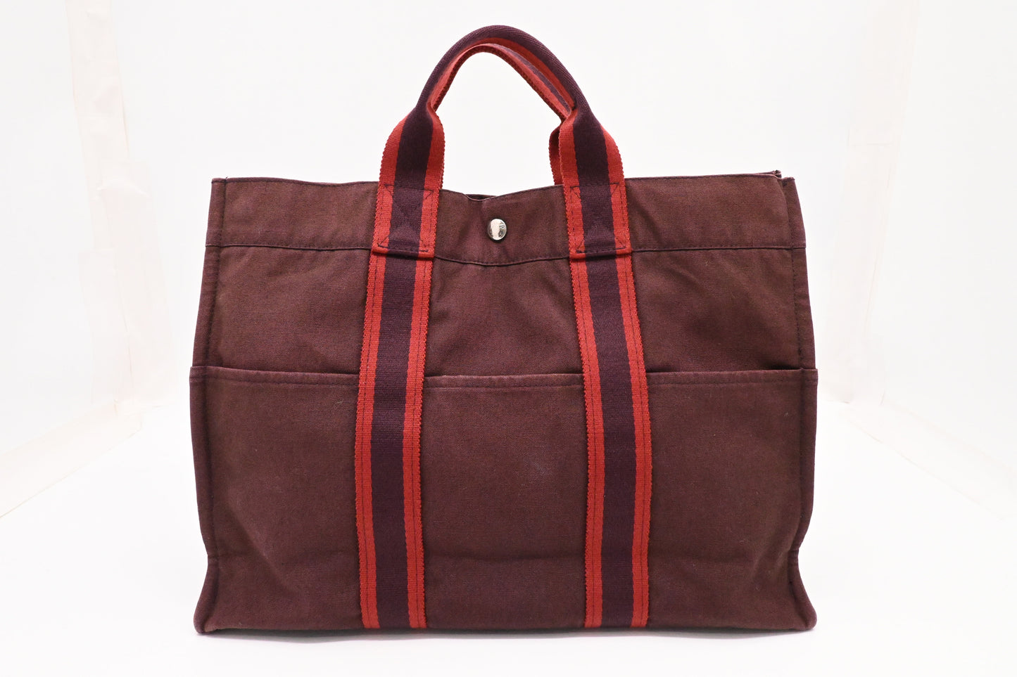 Hermes Fourre Tout MM in Burgundy Canvas