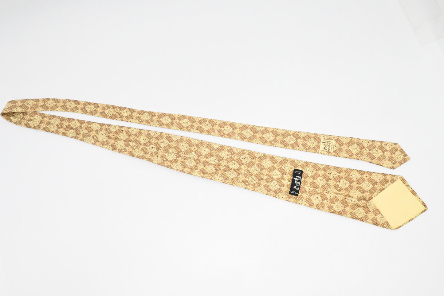 Hermes Tie in Yellow Silk