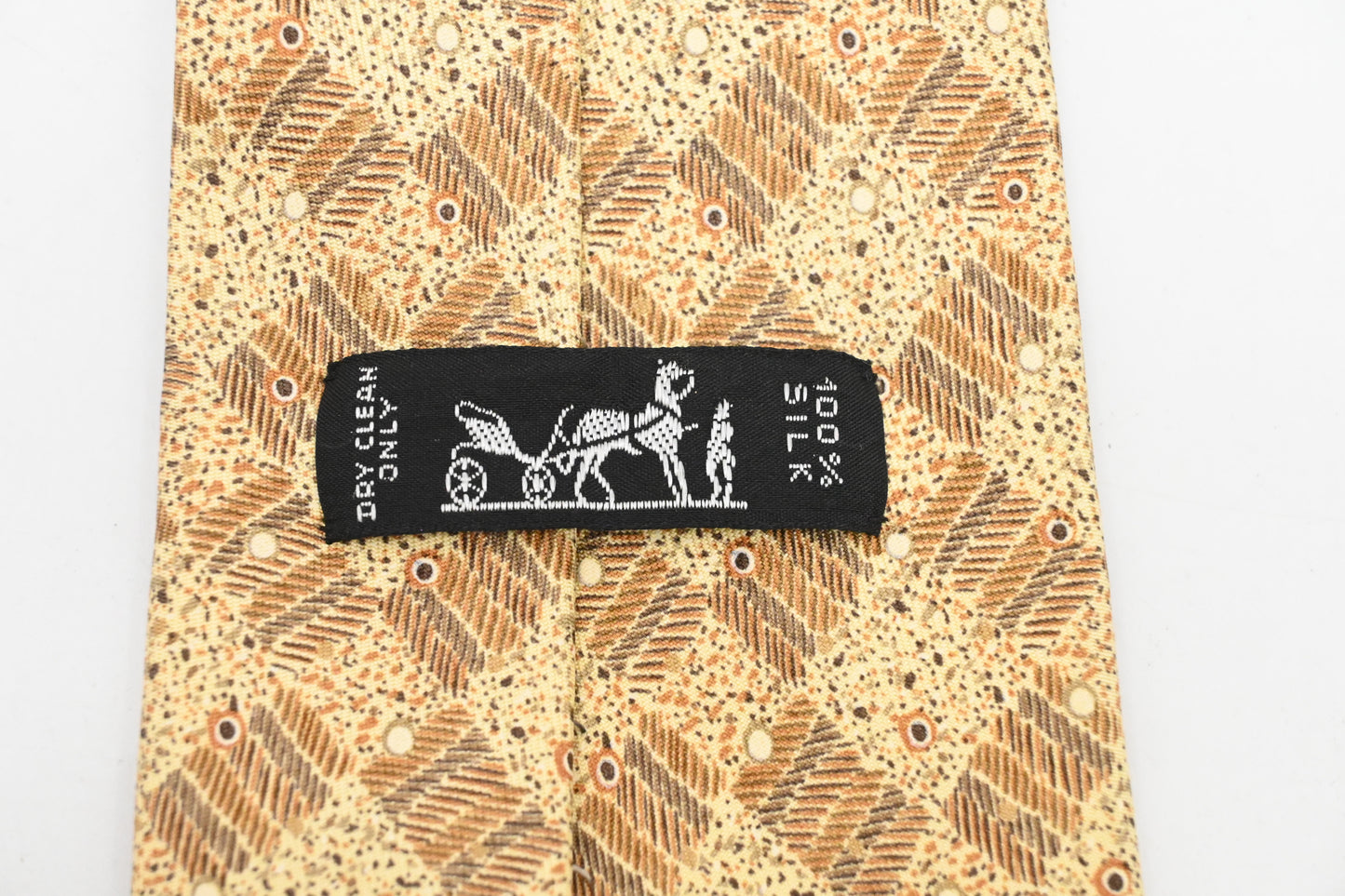 Hermes Tie in Yellow Silk