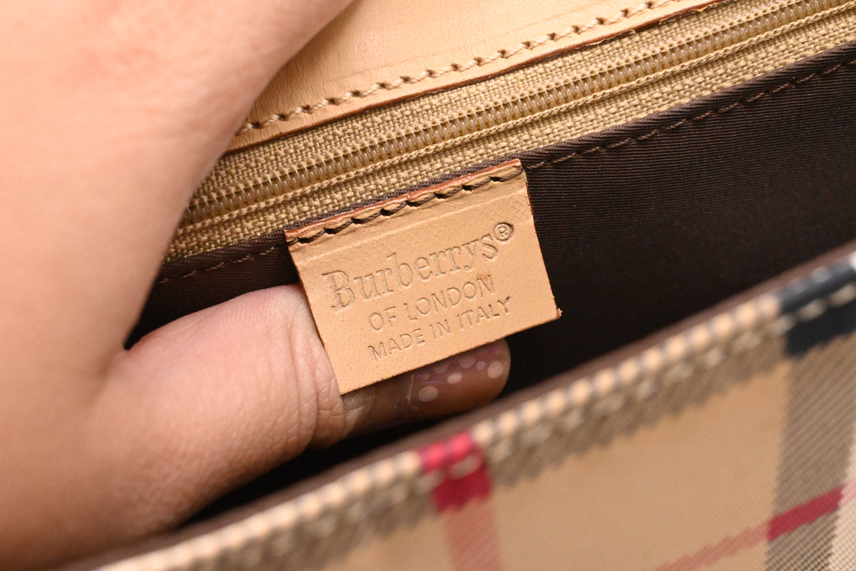Burberry Tote Bag in Check Canvas