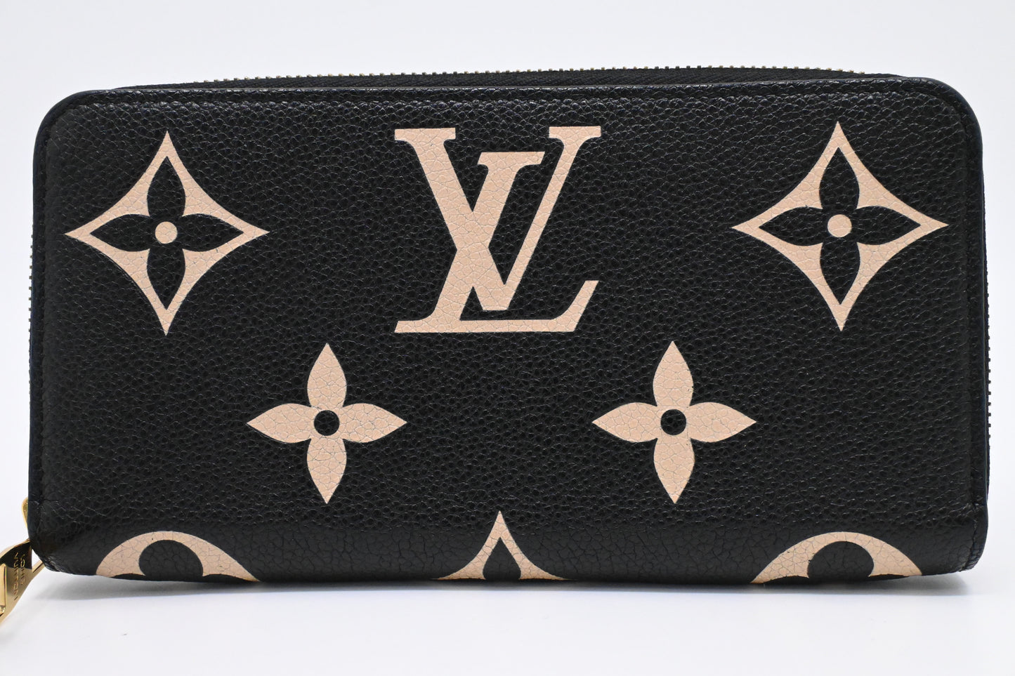Louis Vuitton Zippy Wallet in Black and Beige Bicolor Empreinte Leather