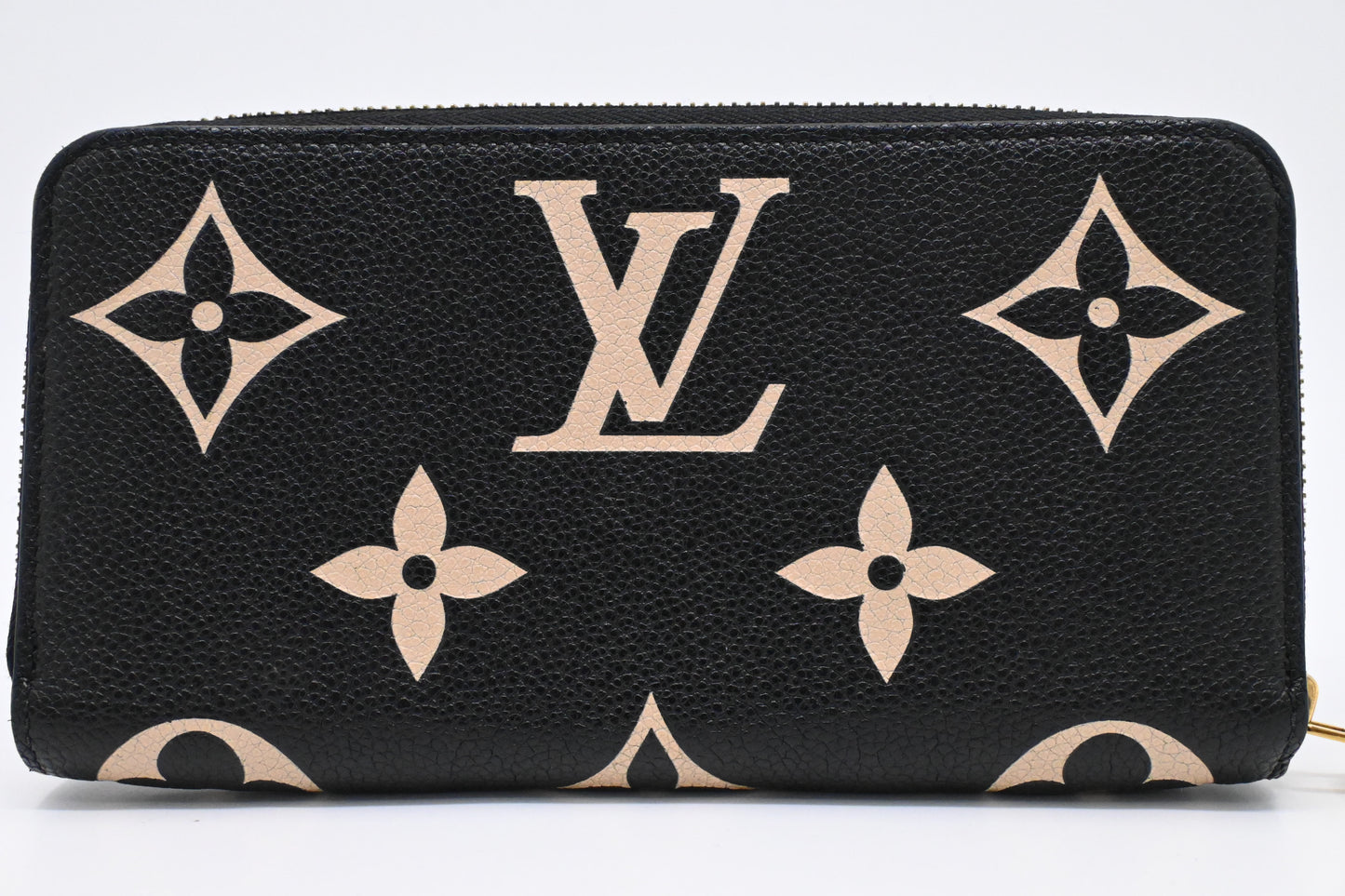 Louis Vuitton Zippy Wallet in Black and Beige Bicolor Empreinte Leather