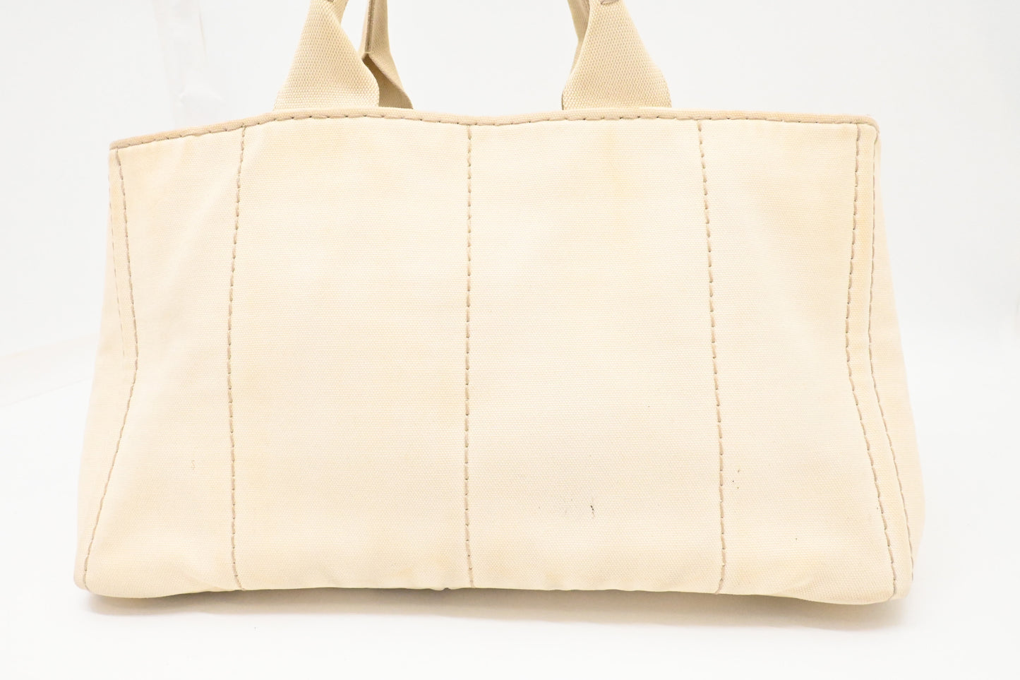 Prada Large Canapa Tote in White Canvas