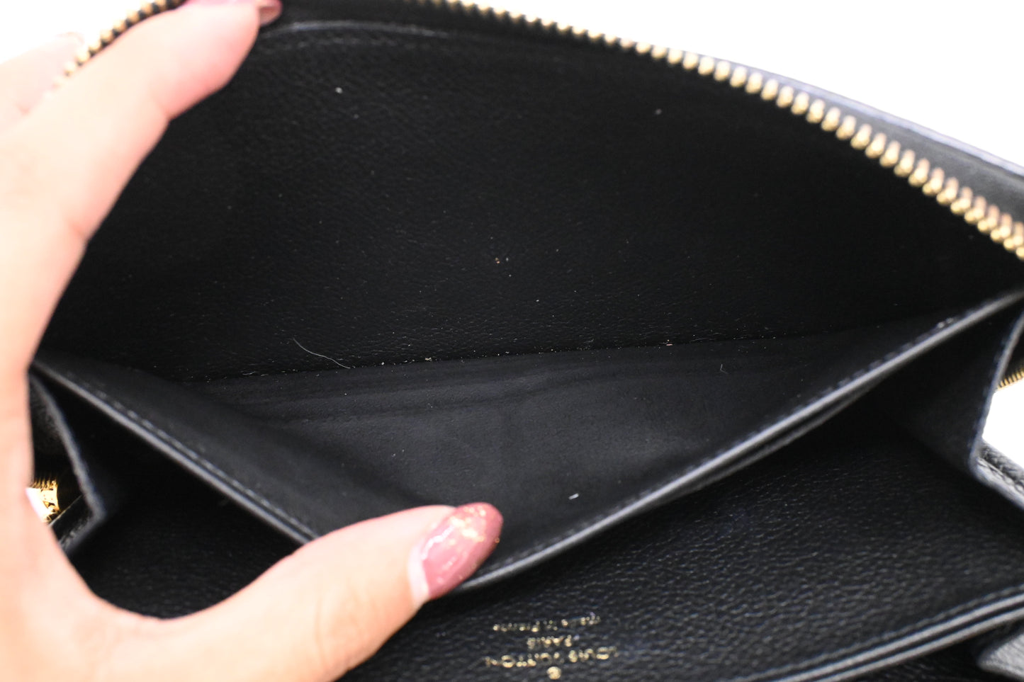 Louis Vuitton Zippy Wallet in Black and Beige Bicolor Empreinte Leather
