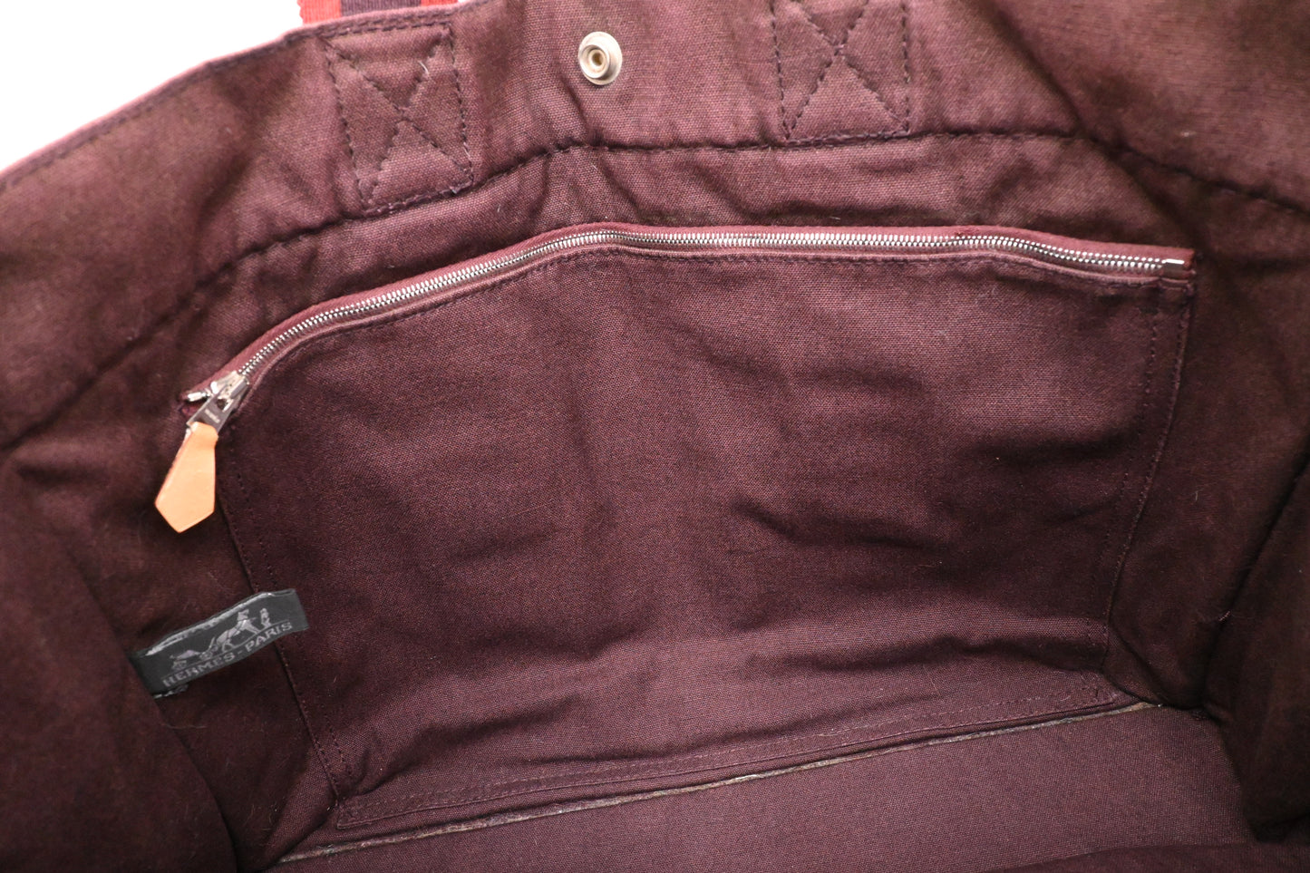 Hermes Fourre Tout MM in Burgundy Canvas