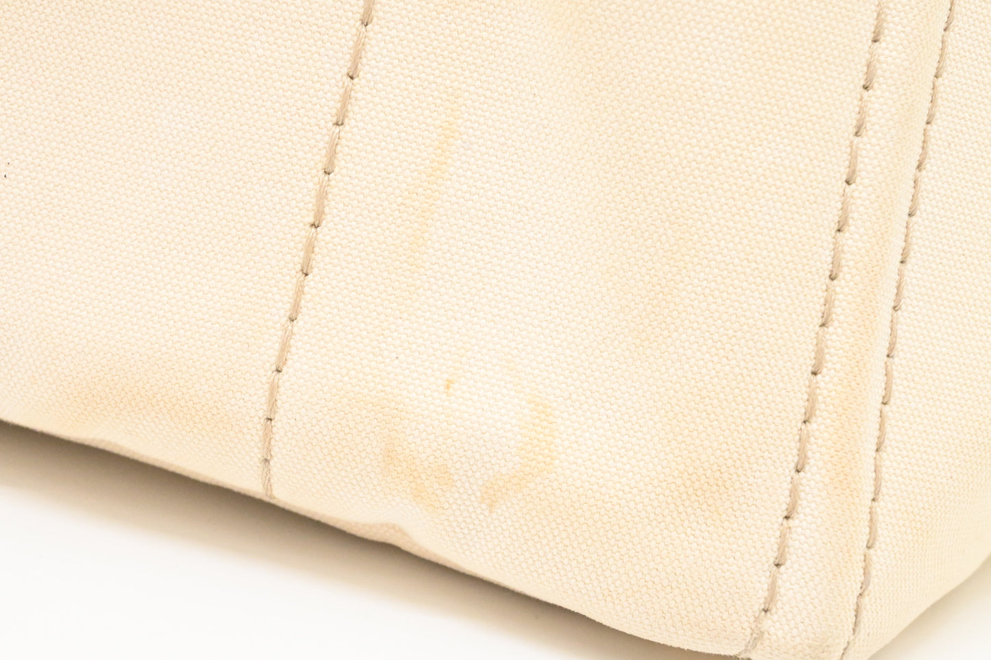 Prada Large Canapa Tote in White Canvas