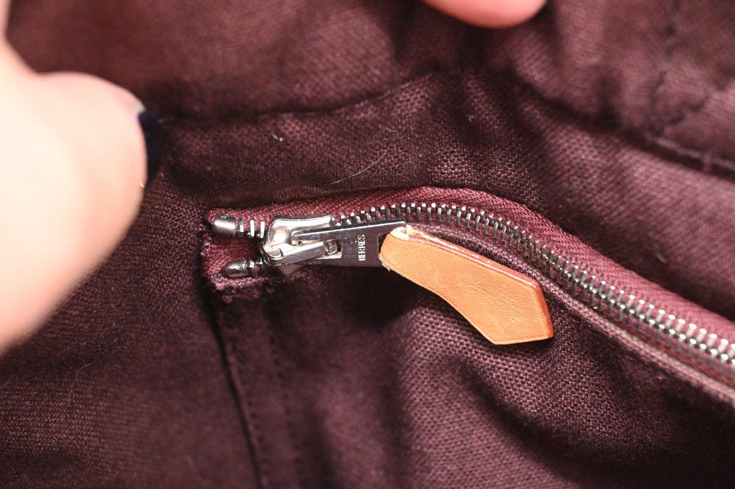 Hermes Fourre Tout MM in Burgundy Canvas