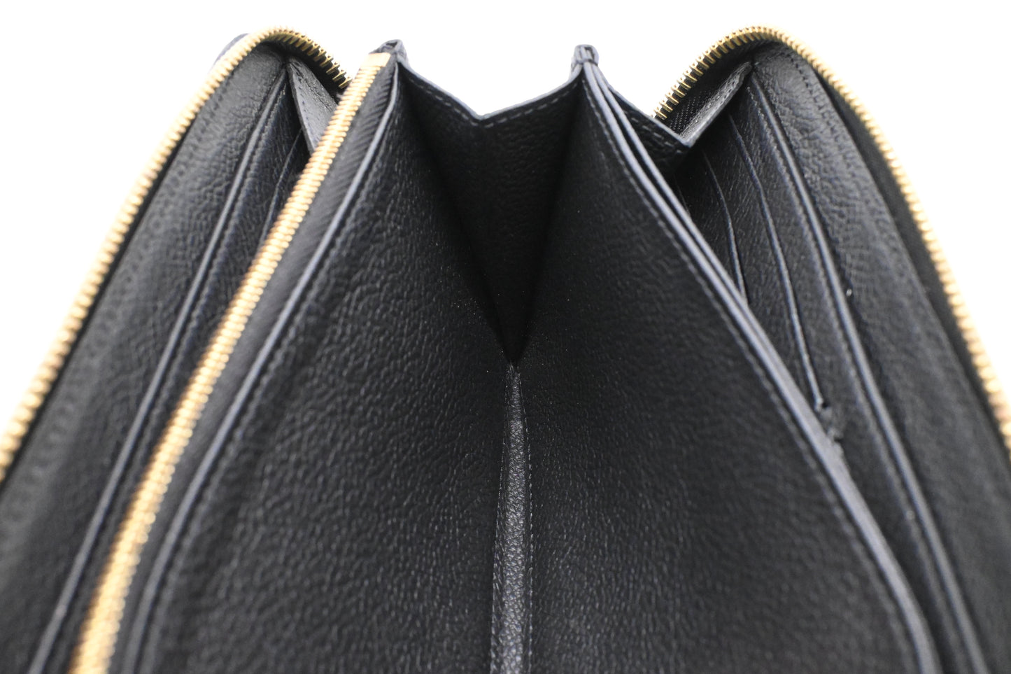 Louis Vuitton Zippy Wallet in Black and Beige Bicolor Empreinte Leather