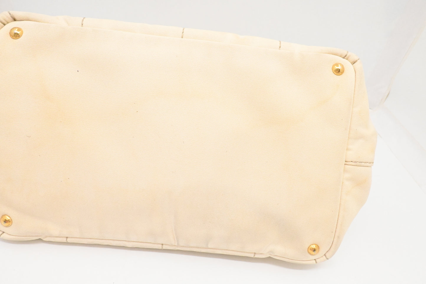 Prada Large Canapa Tote in White Canvas