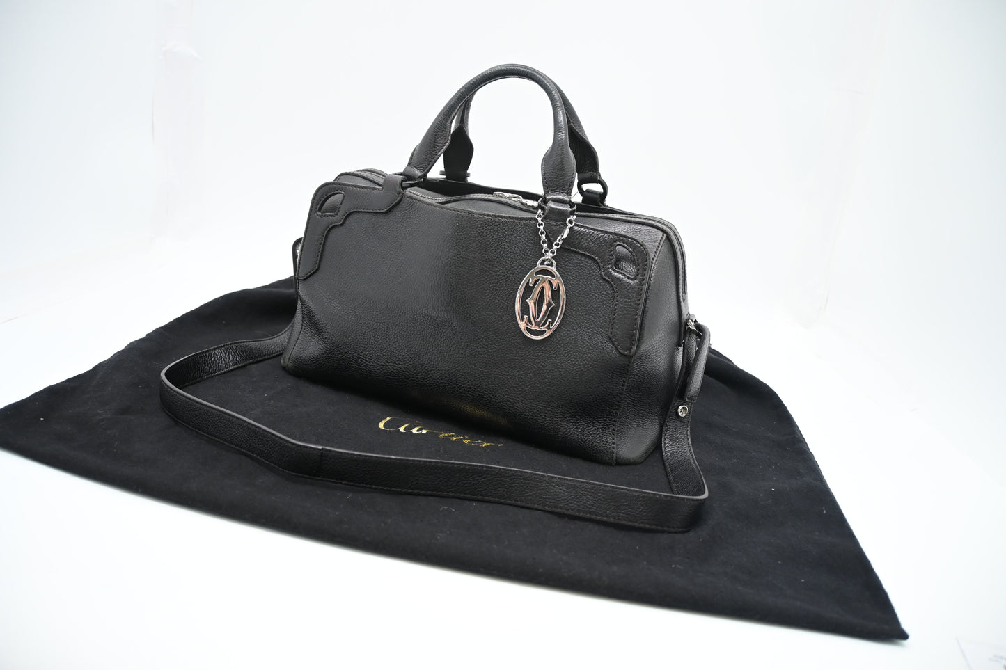 Cartier Marcello 2-Way Bag in Black Leather