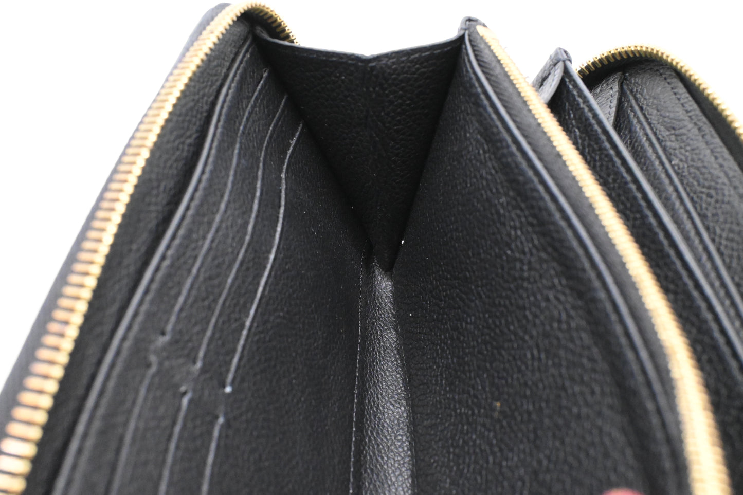 Louis Vuitton Zippy Wallet in Black and Beige Bicolor Empreinte Leather