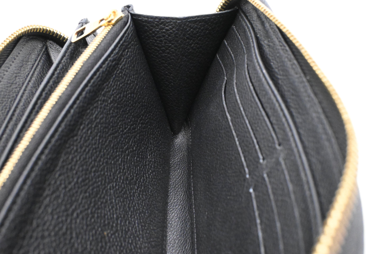 Louis Vuitton Zippy Wallet in Black and Beige Bicolor Empreinte Leather