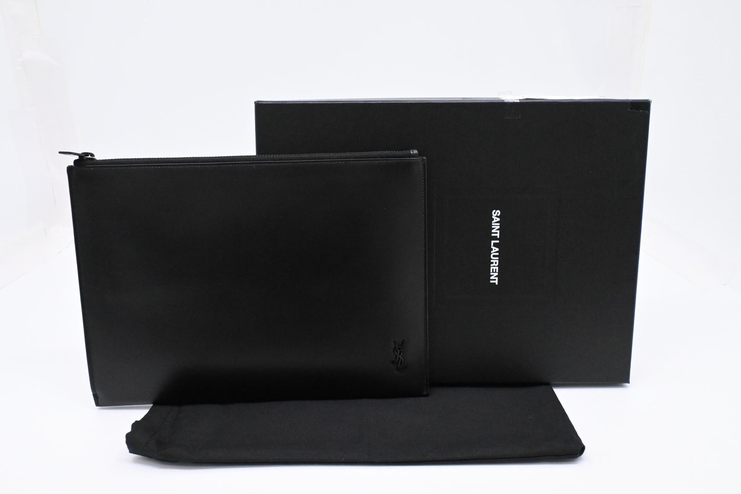 YSL Saint Laurent Clutch in Black Leather
