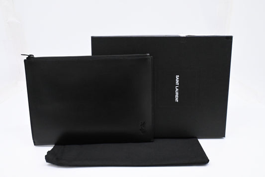 YSL Saint Laurent Clutch in Black Leather