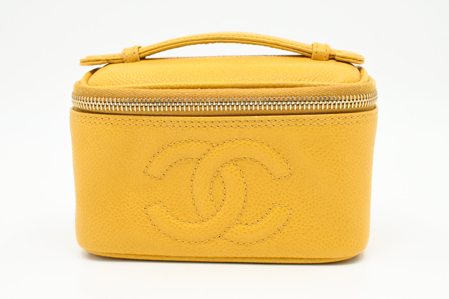 Chanel Small Vanity Pouch in Yellow Caviar Leather
