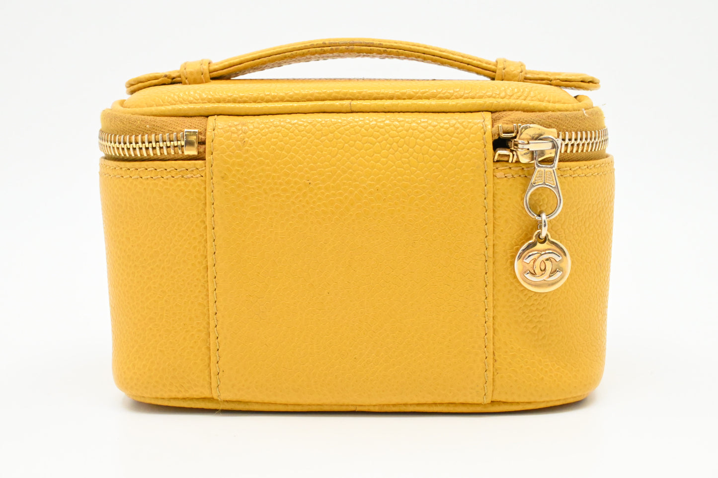 Chanel Small Vanity Pouch in Yellow Caviar Leather