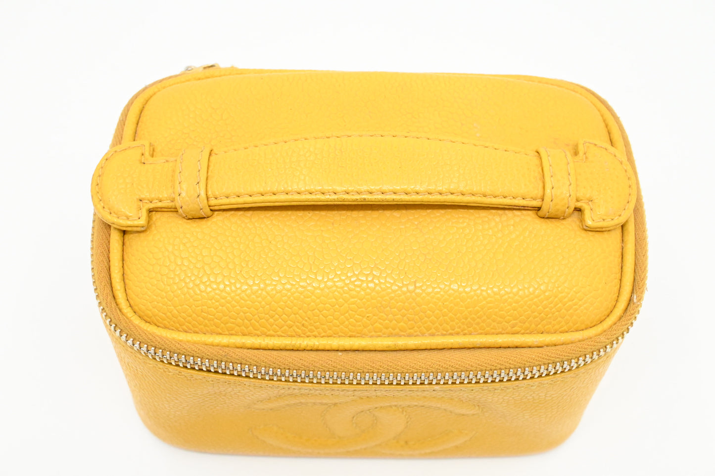 Chanel Small Vanity Pouch in Yellow Caviar Leather