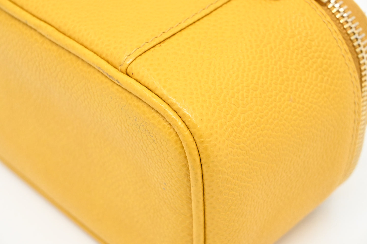 Chanel Small Vanity Pouch in Yellow Caviar Leather