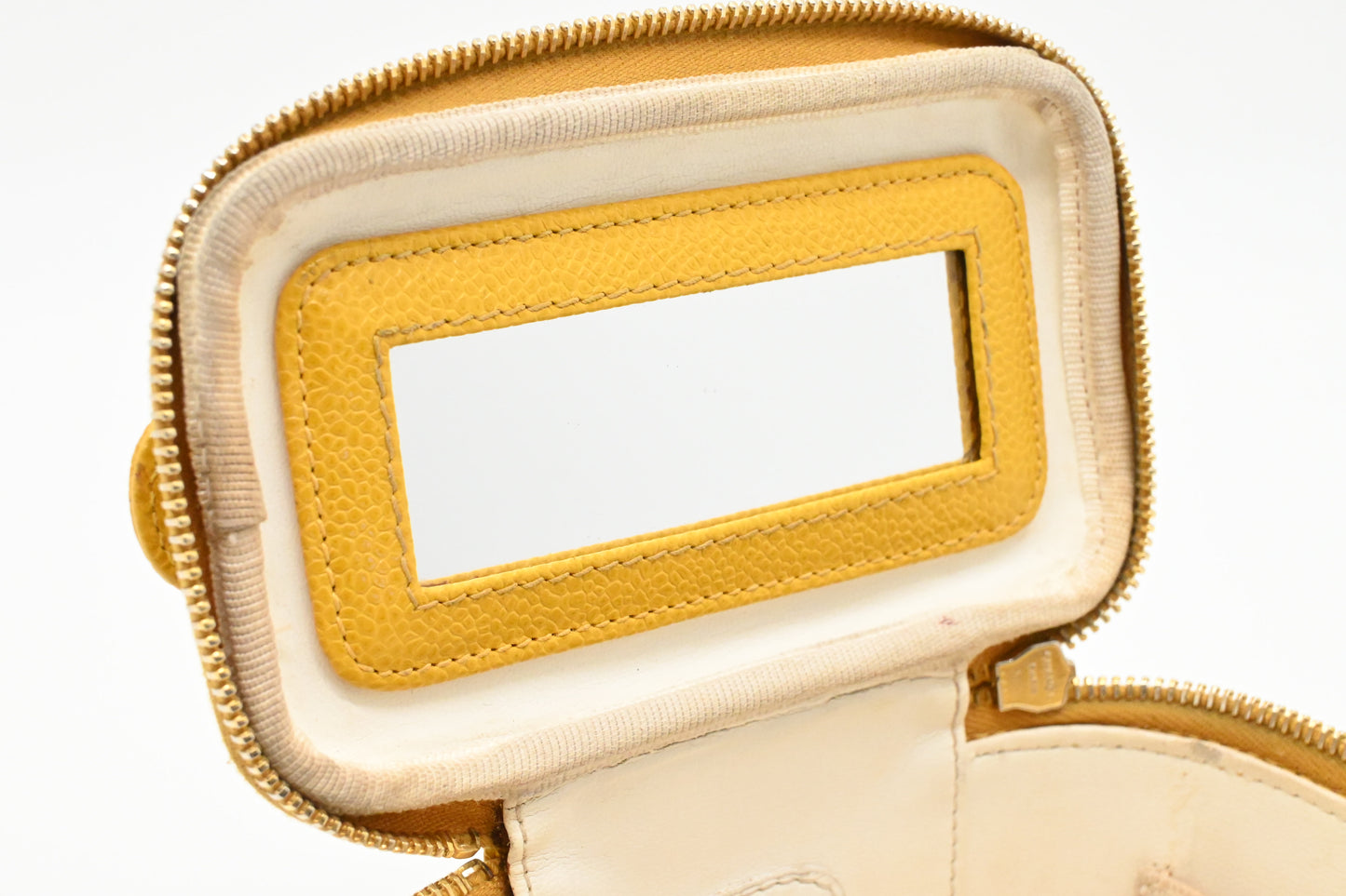 Chanel Small Vanity Pouch in Yellow Caviar Leather