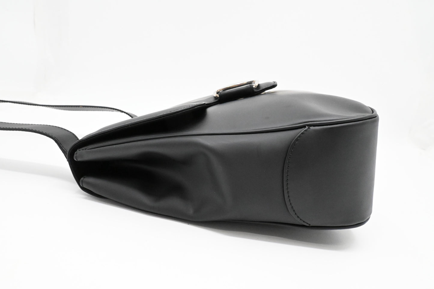 Ferragamo Shoulder Bag in Matte Black Leather