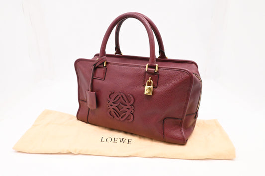 Loewe Amazona 36 in Burgundy Leather