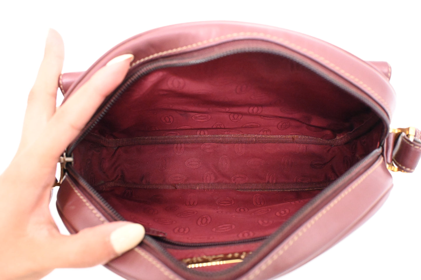 Cartier Crossbody in Burgundy Leather