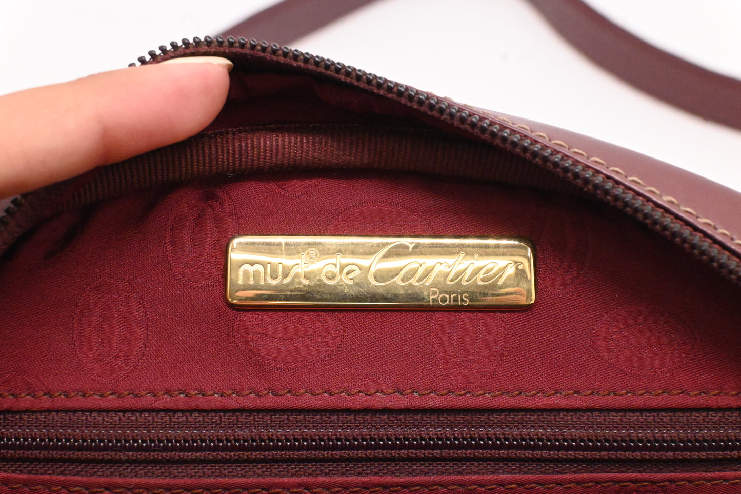 Cartier Crossbody in Burgundy Leather
