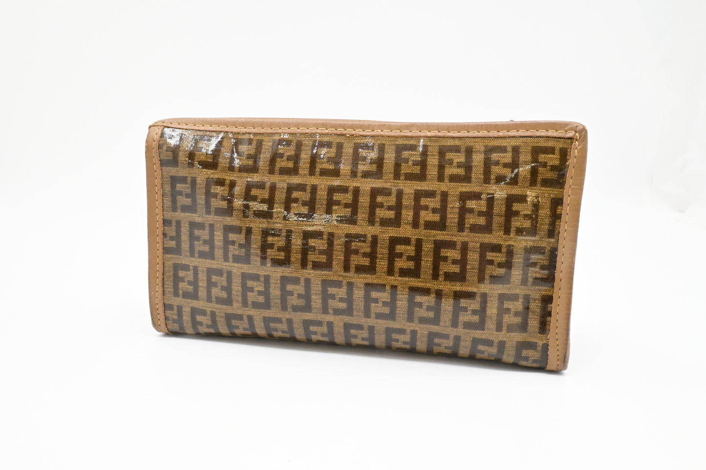 Fendi Pouch in Brown Zucchino Coated Canvas